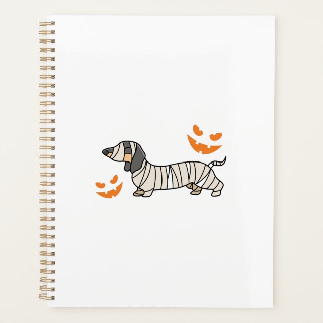 Agenda Cachorro Dachshund Halloween Candy Corn Lua Cheia (Frente)