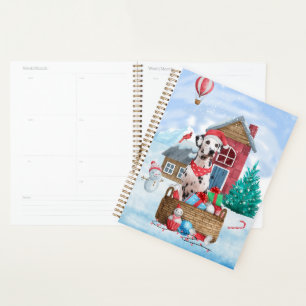Agenda Cachorro Dalmático Na Casa De Cachorro De Natal Da