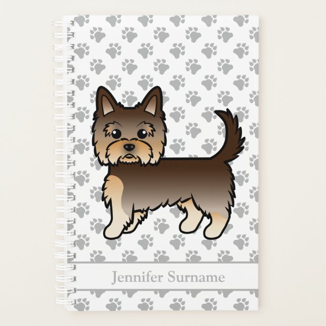 Agenda Cachorro de Desenho Animado Yorkshire Terrier Choc (Frente)
