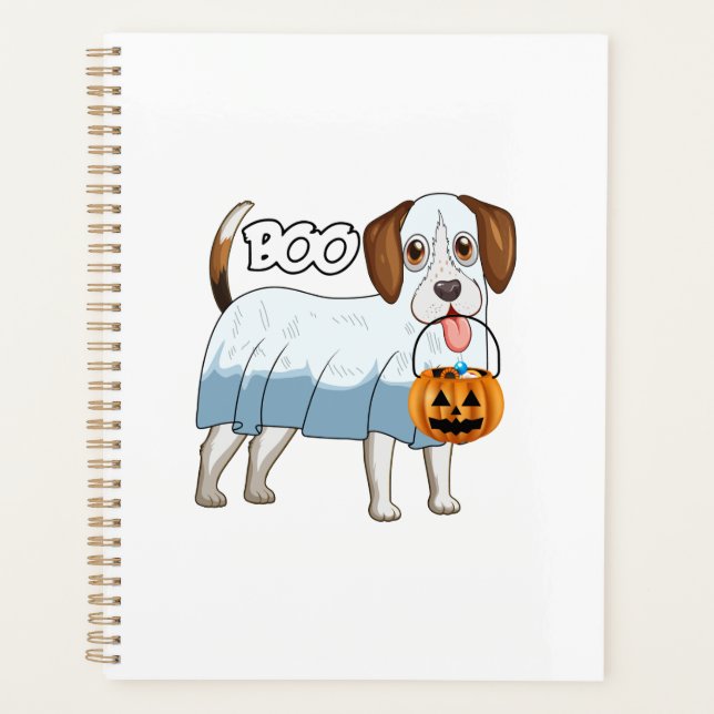Agenda Cachorro de Halloween Beagle Fantasma (Frente)