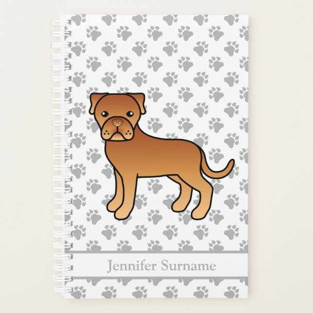Agenda Cachorro Dogue De Bordeaux Desenho Animado Fofo &  (Frente)