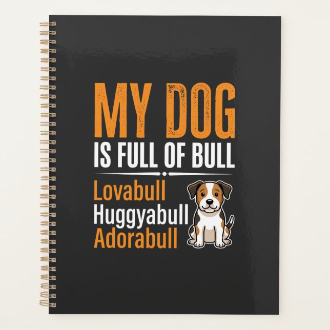 Agenda Cachorro Engraçado Cheio de Design de Bobagem (Frente)