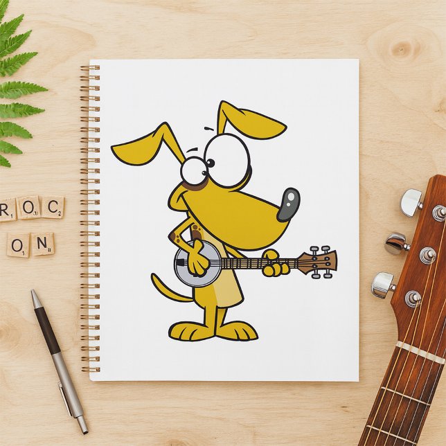 Agenda Cachorro Engraçado Tocando Música de Banjo (Criador carregado)