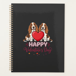 Agenda Cachorro Floral Basset Hound Dia dos Namorados