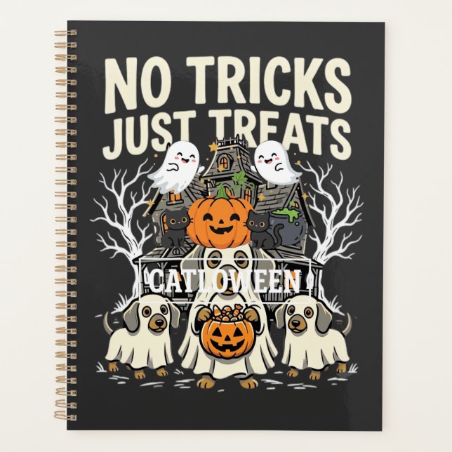 Agenda Cachorro Fofo de Halloween Sem Travessuras Só Gulo (Frente)