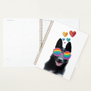 Agenda Cachorro german shepherd com Dia de os namorados d