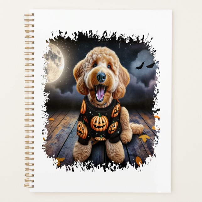 Agenda Cachorro Goldendoodle Halloween (Frente)