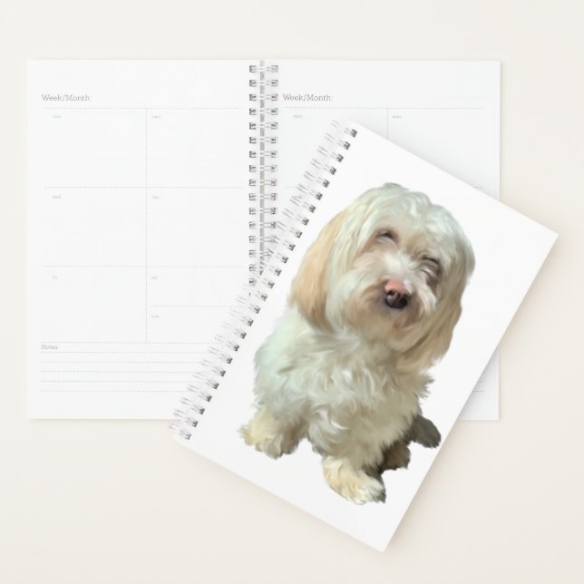 Agenda Cachorro Havanês Pequeno Planner (Exibição)