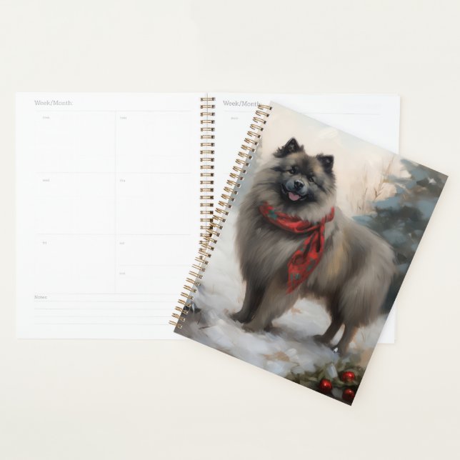 Agenda Cachorro Keeshond no Natal da Neve (Exibição)