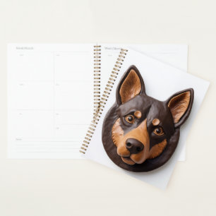Agenda Cachorro Kelpie Australiano Inspirado em 3D