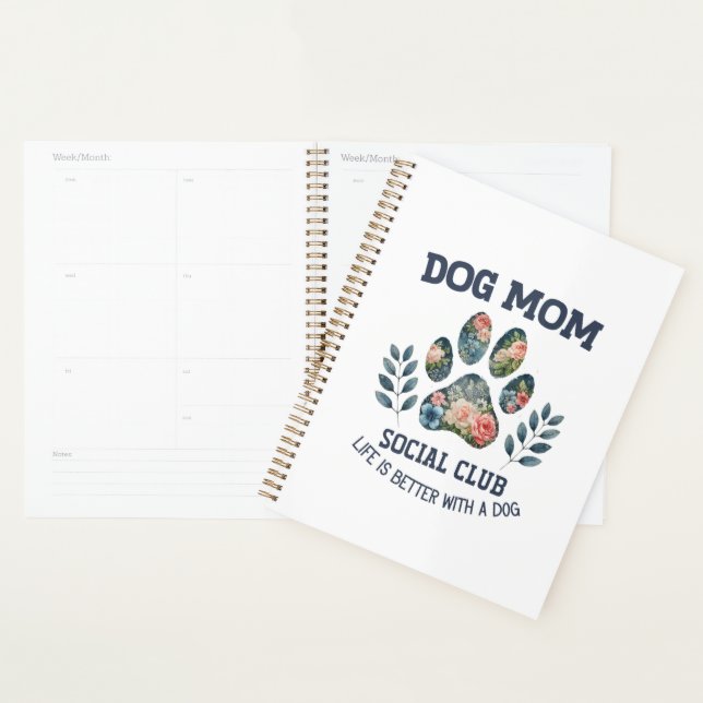 Agenda Cachorro Mãe Paw Floral (Exibição)