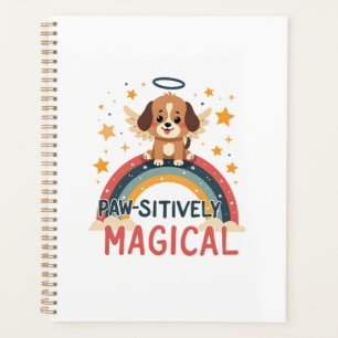 Agenda Cachorro Mágico Positivamente Antigo Arco-íris Anj