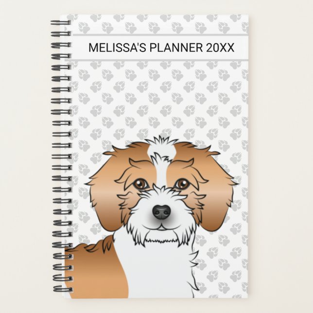 Agenda Cachorro Mini Goldendoodle Parti-color Dourado Alb (Frente)