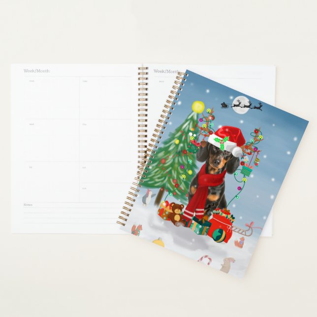 Agenda Cachorro na neve com presentes de Natal (Exibição)