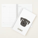 Agenda Cachorro Negro Engraçado Labrador Retriever Person<br><div class="desc">Pintor de aquarela de lindos labradores negros e restaurantes,  perfeito para amantes de cães. Personalize-o alterando ou removendo o nome.</div>