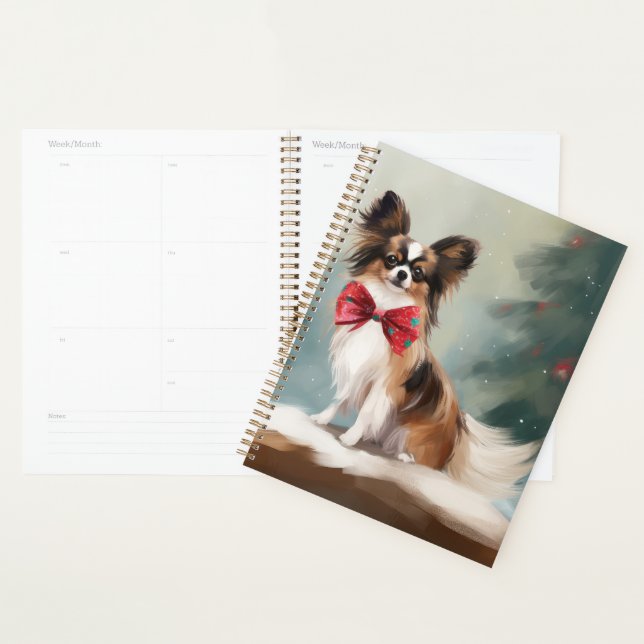 Agenda Cachorro Papillon na Neve Natal (Exibição)