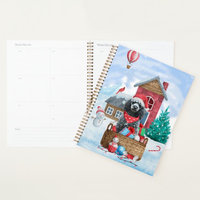 Agenda Cachorro Poodle na Casa de Natal na neve (Exibição)
