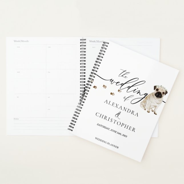 Agenda Cachorro pug amor casamento (Exibição)
