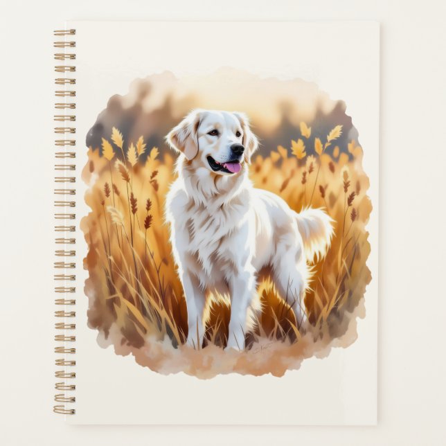 Agenda Cachorro Retriever Dourado Branco (Frente)
