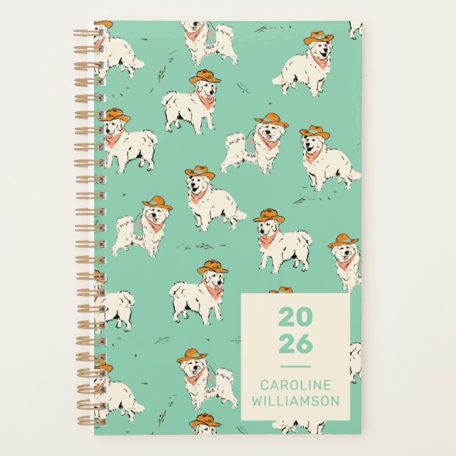 Agenda Cachorro Sabujo Ocidental Cowboy Personalizado Ver (Frente)