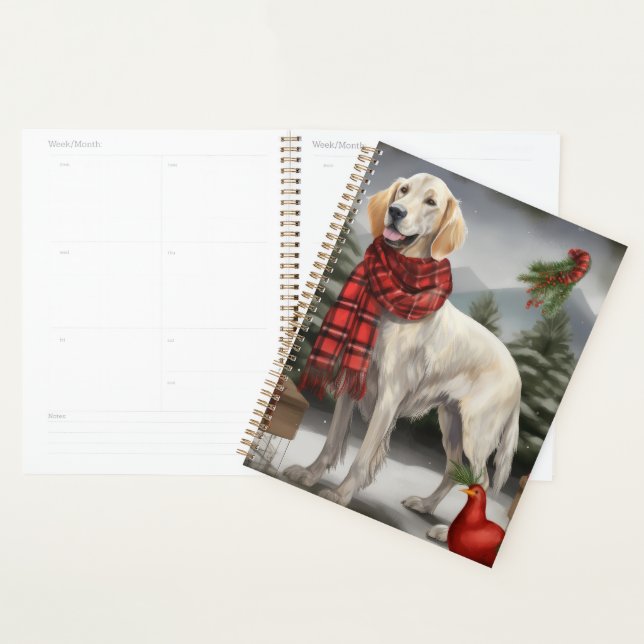 Agenda Cachorro Setter Inglês no Natal de Neve (Exibição)