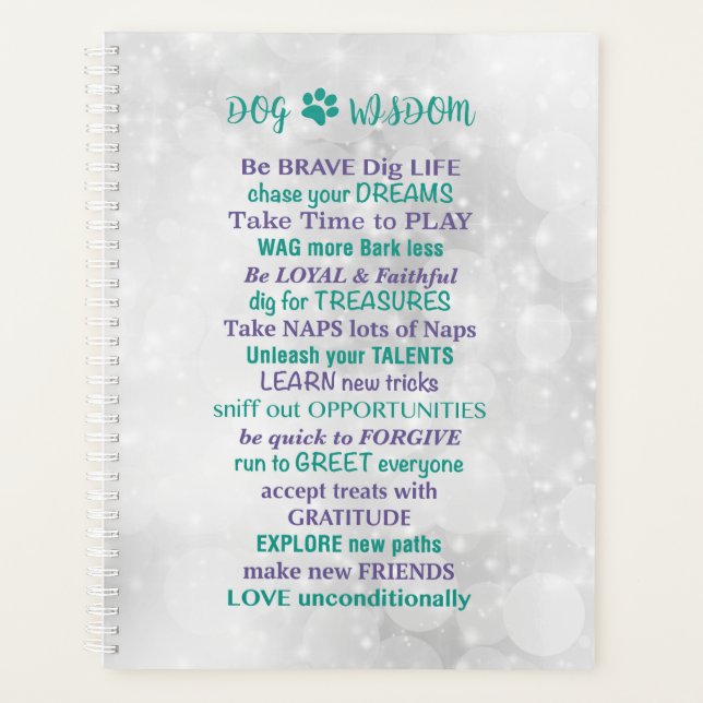 Agenda Cachorros Sábios - Citações Inspiradoras Cachorros (Frente)