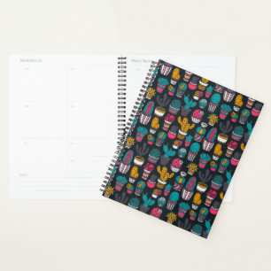 Agenda Cacto Desenhado à Mão no Estilo do Desenho