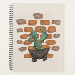 Agenda Cactus Oasis: Decoração de Muro de tijolo inspirad
