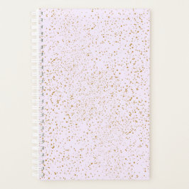 Agenda Caderno com respingos rosa e dourado