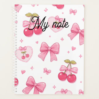 Agenda Caderno de Arcos Rosa e Cerejas | Kawaii Coquet