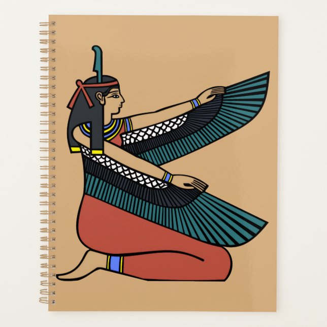 Agenda Caderno de Arte em Relevo Dourado da Rainha Egípci (Frente)