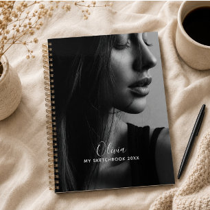 Agenda Caderno de Esboços Personalizado com Colagem de Fo