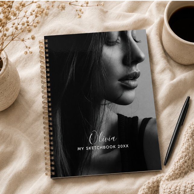 Agenda Caderno de Esboços Personalizado com Colagem de Fo (Modern Photo Collage Personalized Sketchbook Planner)
