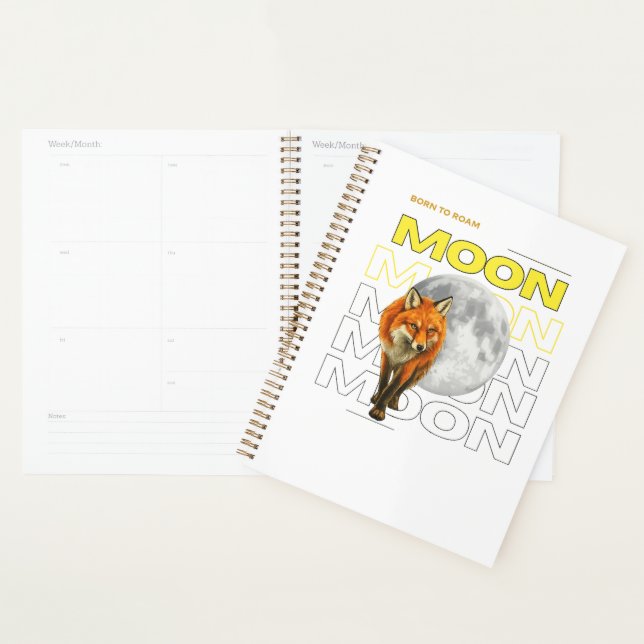 Agenda Caderno de Esboços Raposa Lua Born to Roam (Exibição)