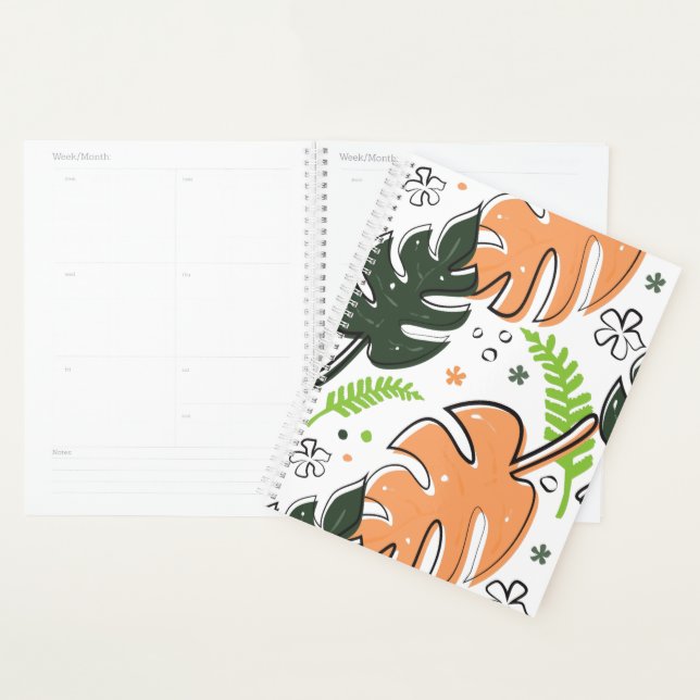 Agenda caderno de folhas tropical (Exibição)
