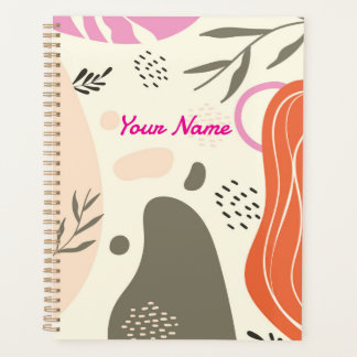 Agenda Caderno de fotos espiral de arte de folhas Boho