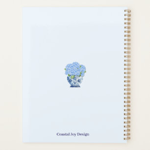 Agenda Caderno de Nantucket Floral em Chinoiserie Azul e 