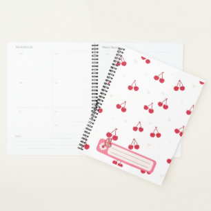 Agenda Caderno de Planeamento Escolar Cherry Hearts para 