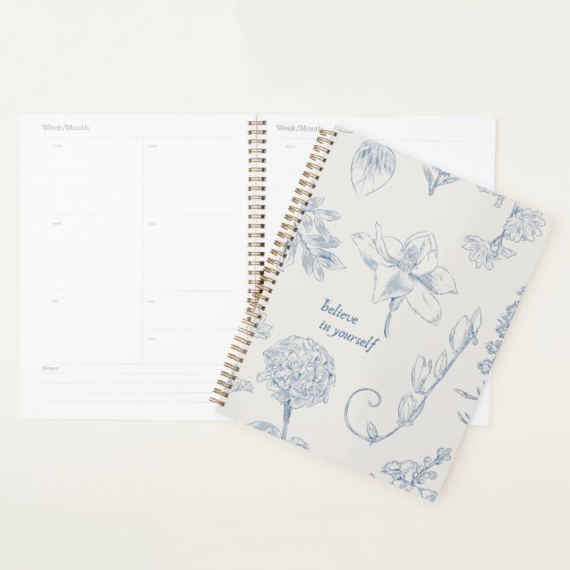 Agenda Caderno Digital Floral – “Acredite em Si Mesmo” (Exibição)