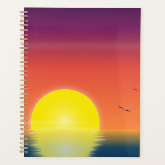 Agenda Caderno do Oceano do Pôr do Sol Minimalista | Mar