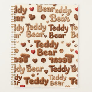 Agenda Caderno e Diário em Espiral com Padrão de Urso Ted