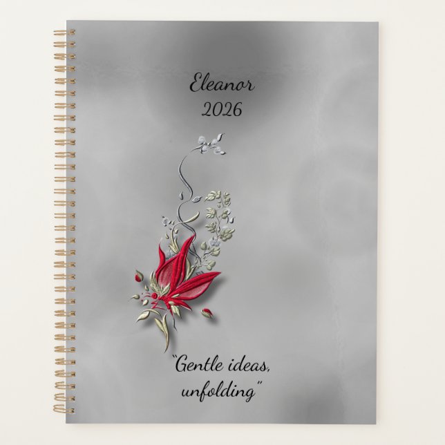 Agenda Caderno espiral Bloom Borboleta Carmesim (Frente)