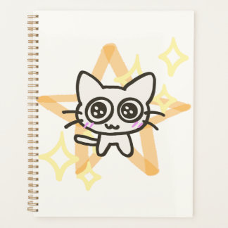 Agenda Caderno Espiral de Gatos Fofos de Olhos Grandes e 