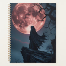 Caderno Espiral Fantasma da Luz Lunar Gótica | Fã 