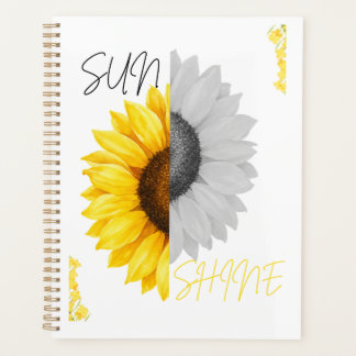 Agenda Caderno Espiral Girassol Sunshine Estético |