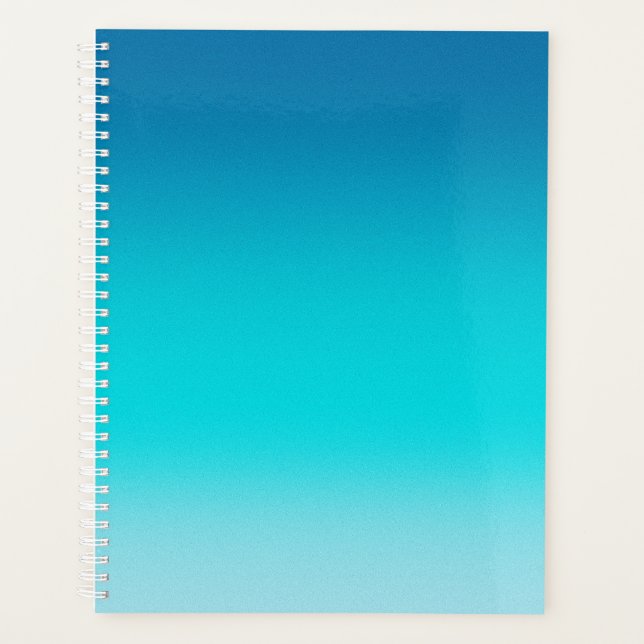 Agenda Caderno Espiral Minimalista com Gradiente de Azul  (Frente)