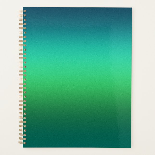 Agenda Caderno Espiral Moderno Mini com Gradiente de Verd (Frente)