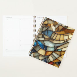 Agenda Caderno Espiral Ondas de Vidro Colorido