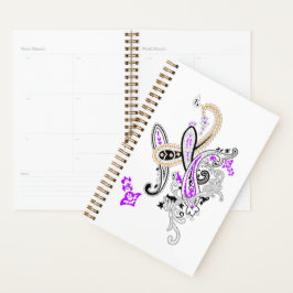 Agenda Caderno Espiral Paisley | Diário Floral Elegante