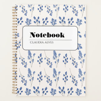 Agenda Caderno Floral Azul Elegante